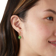 Kate Spade Spades & Studs Enamel Huggies Earrings in Green Bean o0r00216