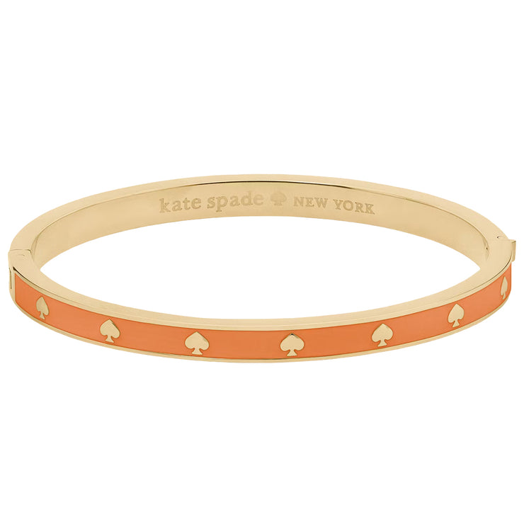 Front View of Kate Spade Spot the Spade Enamel Hinged Bangle Bracelet - Cayenne Pepper KJ727