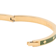 Closeup of Kate Spade Spot the Spade Enamel Hinged Bangle Bracelet - KS Green KJ727