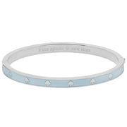 Front View of Kate Spade Spot the Spade Enamel Hinged Bangle Bracelet - Crisp Sky KJ727