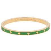 Front View of Kate Spade Spot the Spade Enamel Hinged Bangle Bracelet - KS Green KJ727