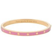 Front View of Kate Spade Spot the Spade Enamel Hinged Bangle Bracelet - Surf Pink KJ727