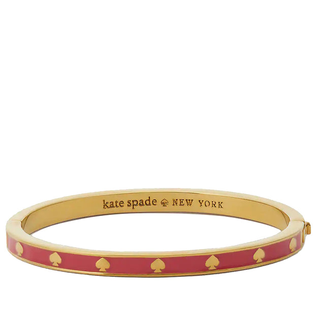 Kate Spade Spot the Spade Enamel Hinged Bangle Bracelet in Pink Peppercorn kc780