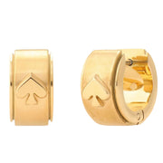 Front View of Kate Spade Spot The Spade Metal Huggies Earrings - Gold KH267