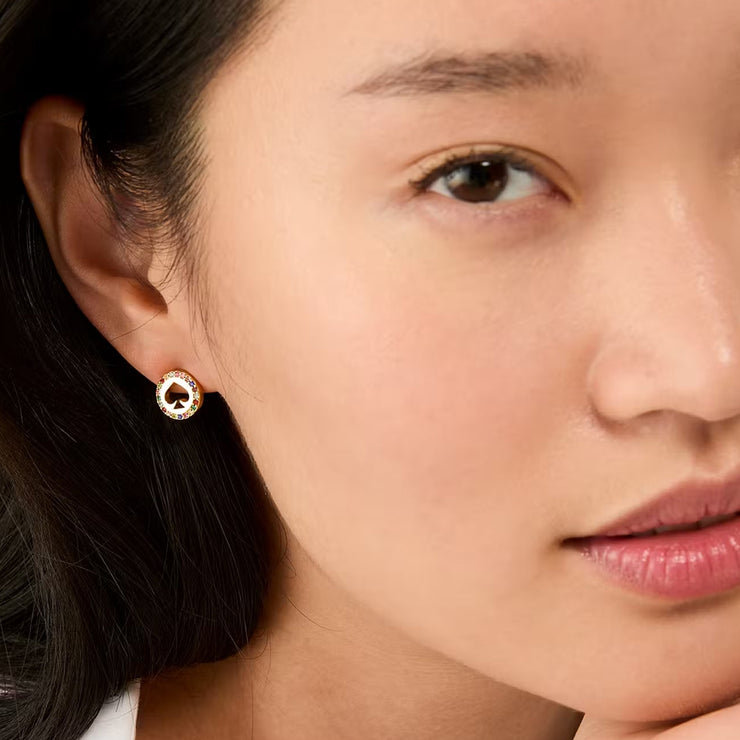 Buy Kate Spade Spot The Spade Pave Halo Spade Studs Earrings in Multi KJ708 Online in Singapore | PinkOrchard.com