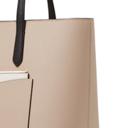 Closeup of Kate Spade Staci Colorblock Leather Large Tote Bag Set - Warm Beige Multi KH401
