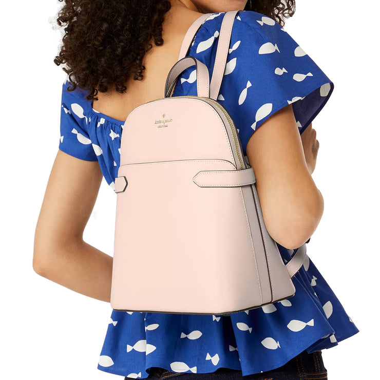 Model Carrying Kate Spade Staci Medium Dome Backpack Bag - Powdered Sugar KG021