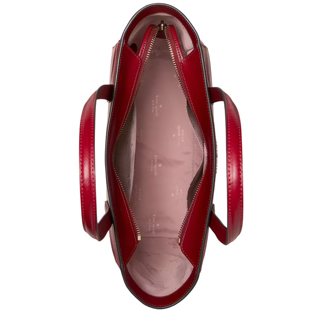 Interior View of Kate Spade Staci Medium Tote Bag - Red Jam KG473