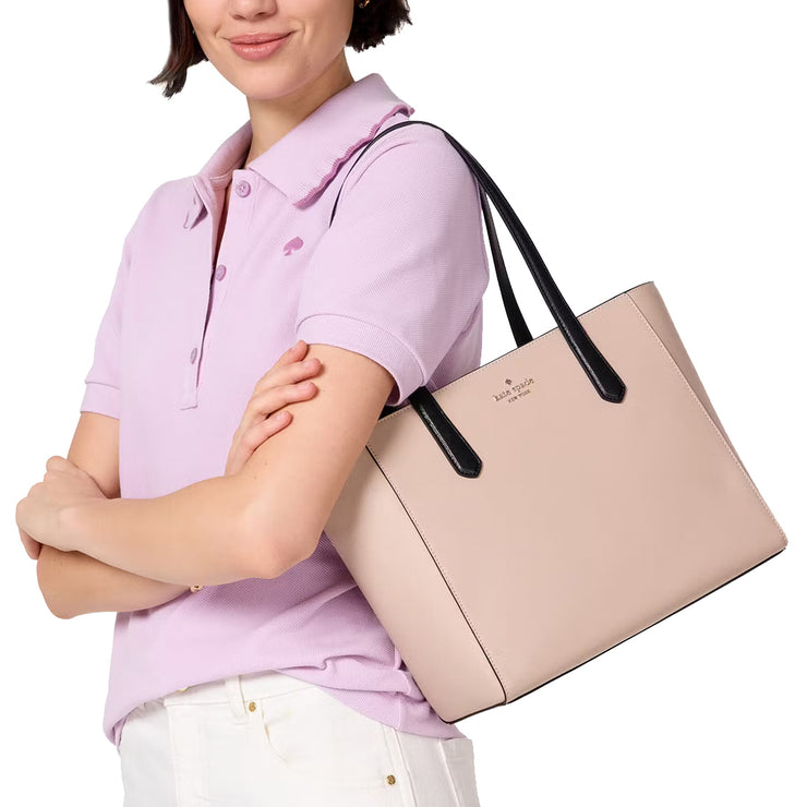 Model Carrying Kate Spade Staci Medium Tote Bag - Warm Beige Multi KL006