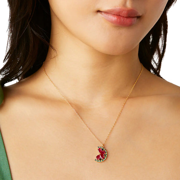 Kate Spade Watermelon Mini Pendant Necklace in Pink Multi kc752