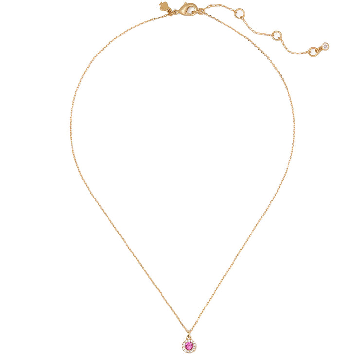 Buy Kate Spade You're A Gem Pave Halo Pendant Necklace in Fuchsia KK662 Online in Singapore | PinkOrchard.com