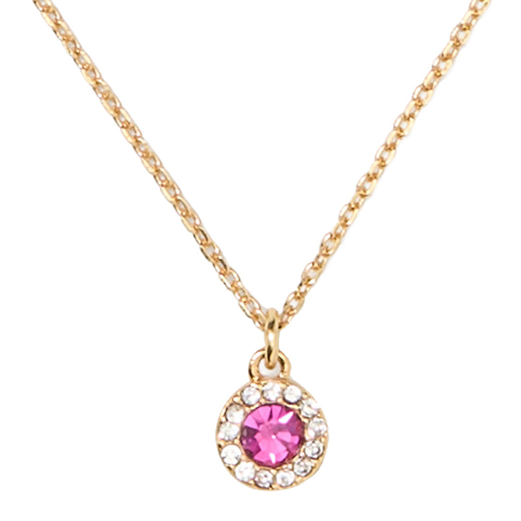 Buy Kate Spade You're A Gem Pave Halo Pendant Necklace in Fuchsia KK662 Online in Singapore | PinkOrchard.com
