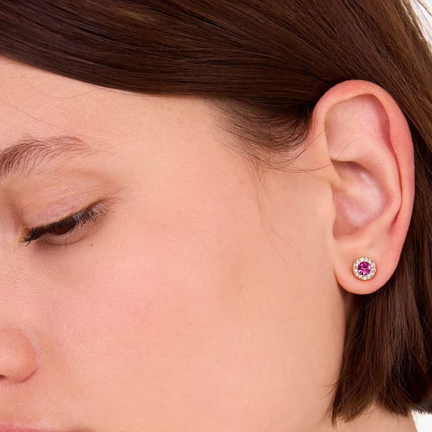 Buy Kate Spade You're A Gem Pave Halo Studs Earrings in Fuchsia KK664 Online in Singapore | PinkOrchard.com