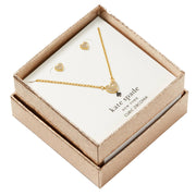 Buy Kate Spade Yours Truly Pave Studs Earrings and Mini Pendant Necklace Boxed Set in Clear/ Gold o0r00112 Online in Singapore | PinkOrchard.com