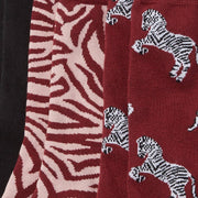 Kate Spade Zebra 3 Pack Boxed Crew Socks in Multi KK396343T