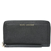 Front View of Marc Jacobs Groove Wristlet Continental Wallet - Black S130L01RE22