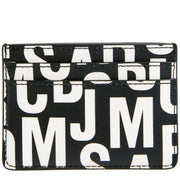 Back VIew of Marc Jacobs Jumbled Logo Trademarc Card Case - Black/ White 4S4SMP008S02