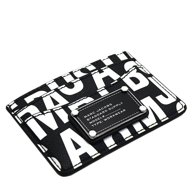 Marc Jacobs Jumbled Logo Trademarc Card Case - Black/ White 4S4SMP008S02