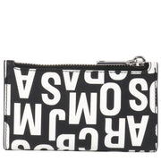 Back View of Marc Jacobs Jumbled Logo Trademarc Medium Flat Wallet - Black/ White 4P4SMP027S02