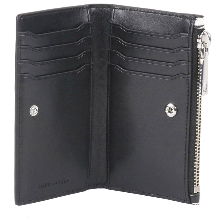 Interior View of Marc Jacobs Jumbled Logo Trademarc Medium Flat Wallet - Black/ White 4P4SMP027S02