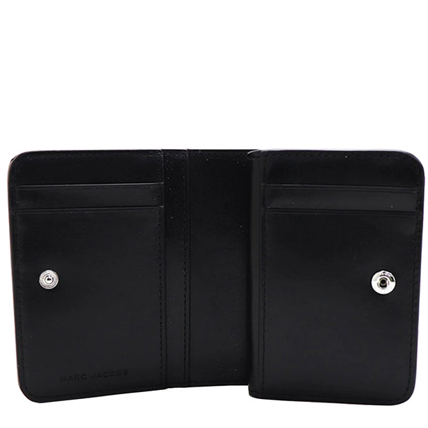 Interior View of Marc Jacobs Jumbled Logo Trademarc Mini Compact Wallet - Black/ White 4S4SMP009S02