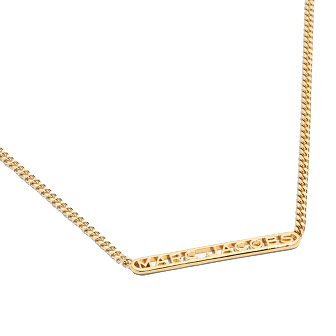 即納MARK JACOBS THE NAM PLATE MJ PENDANT MO015250 Marc Jacobs MJ logo-lettering Pearl Necklace | White | FARFETCH