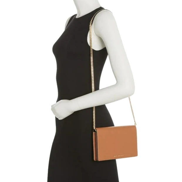 Model Wearing Marc Jacobs Party-On-A-Chain Crossbody/ Clutch Bag - Smoked Almond S110M06RE22