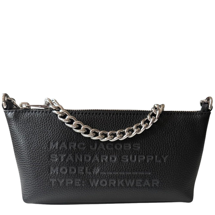 Front View of Marc Jacobs Standard Supply Leather Mini Chain Shoulder Bag - Black 4R4SMN025S01