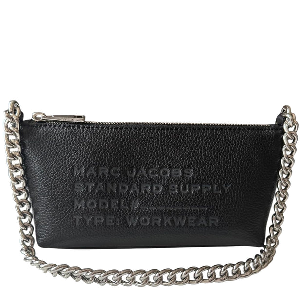 Front View of Marc Jacobs Standard Supply Leather Mini Chain Shoulder Bag - Black 4R4SMN025S01