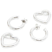 Buy Marc Jacobs The Charmed Double Heart Hoops Earrings in Silver J202MT4RE22 Online in Singapore | PinkOrchard.com