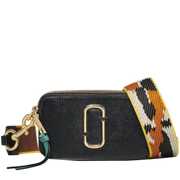 Front View of Marc Jacobs The Snapshot Camera Bag - Black/ Honey Ginger Multi M0012007