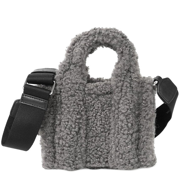 Back View of Marc Jacobs The Teddy Crossbody Tote Bag - Grey H011M12FA22