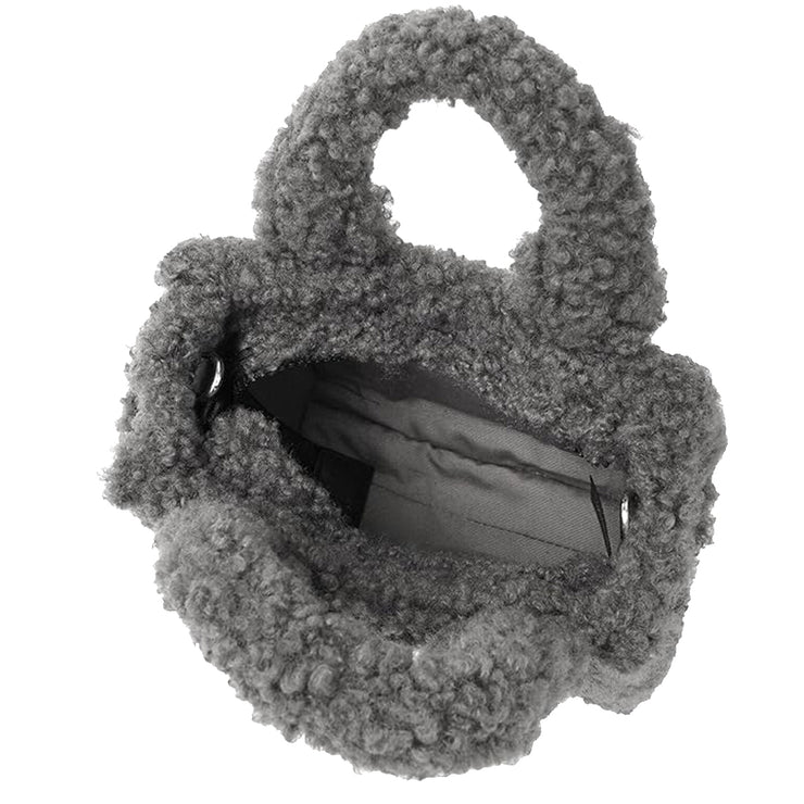 Interior View of Marc Jacobs The Teddy Crossbody Tote Bag - Grey H011M12FA22