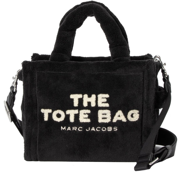 Front View of Marc Jacobs The Terry Small Tote Bag - Black H058M06PF22