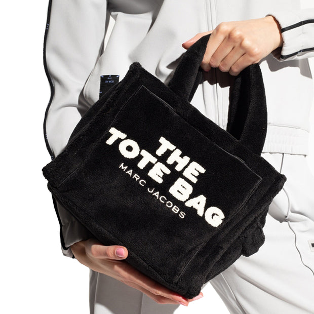 Model Carrying Marc Jacobs The Terry Small Tote Bag - Black H058M06PF22