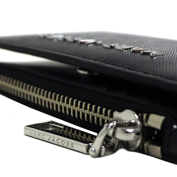 Closeup of Marc Jacobs Trademarc Medium Flat Wallet - Black 4P4SMP026S02