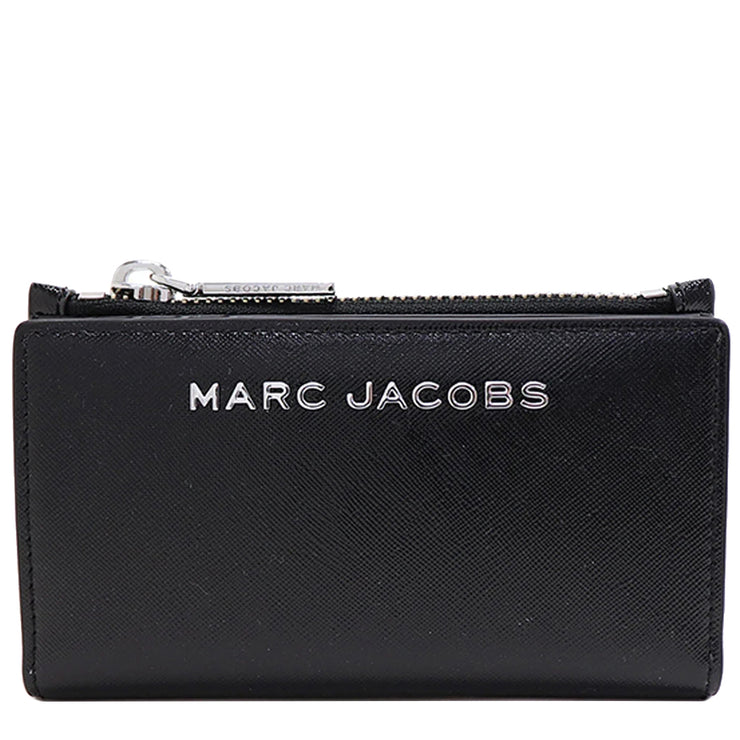 Front View of Marc Jacobs Trademarc Medium Flat Wallet - Black 4P4SMP026S02