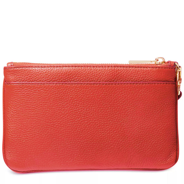 Michael Kors Jet Set Charm Medium Top Zip Leather Wristlet in Sangria 32T1LT9W2L