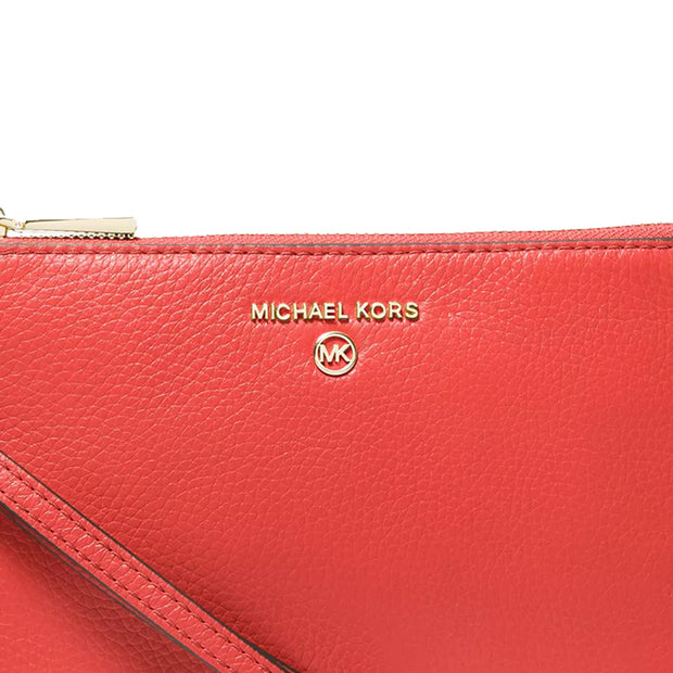 Michael Kors Jet Set Charm Medium Top Zip Leather Wristlet in Sangria 32T1LT9W2L