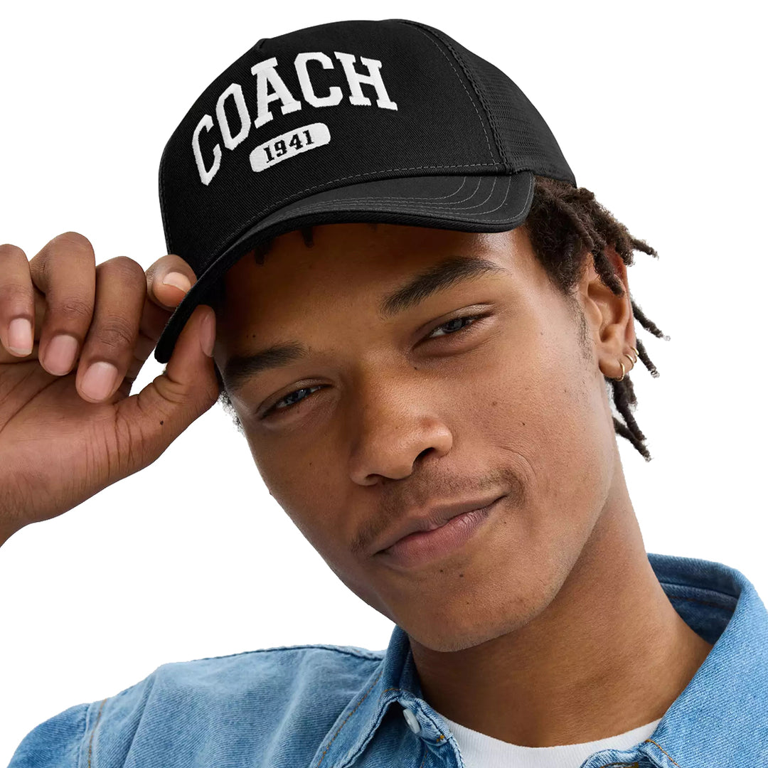 Shop Coach 1941 Embroidered Trucker Hat Black CAA61 - Designer Cap