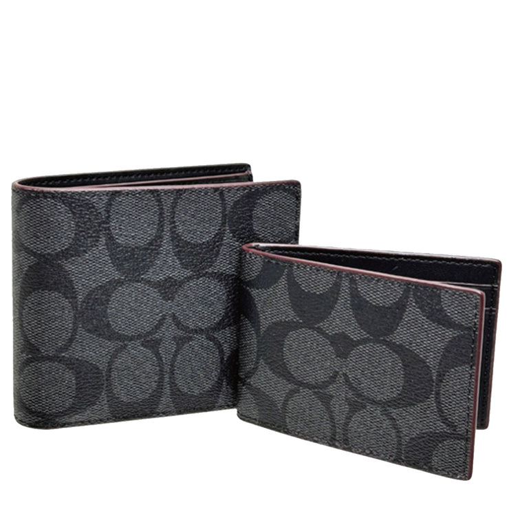 Buy Coach Boxed 3 In 1 Wallet Gift Set In Signature Canvas in Black ...