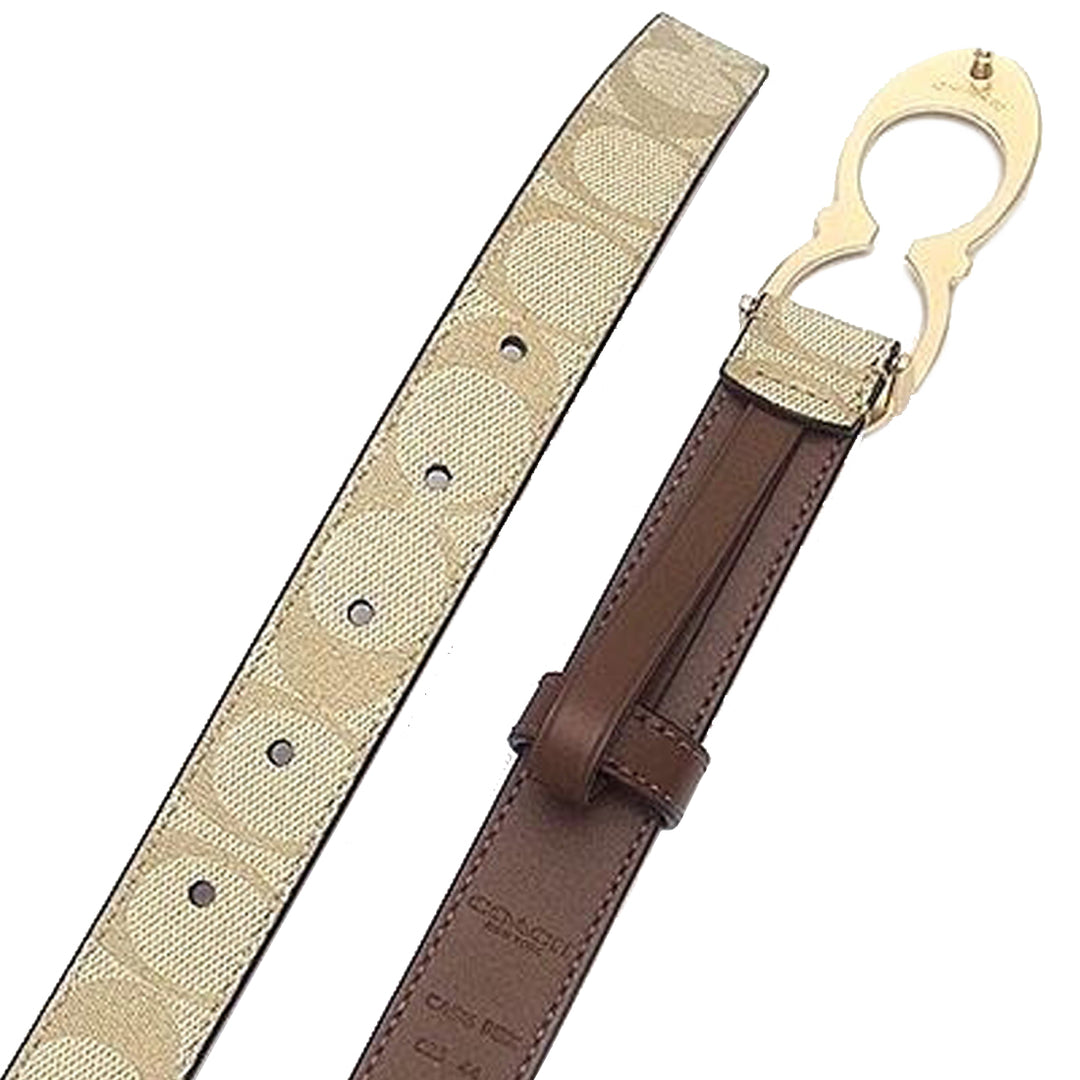 Buy Coach Signature Buckle Belt, 25 Mm in Khaki/ Saddle  display picture 2