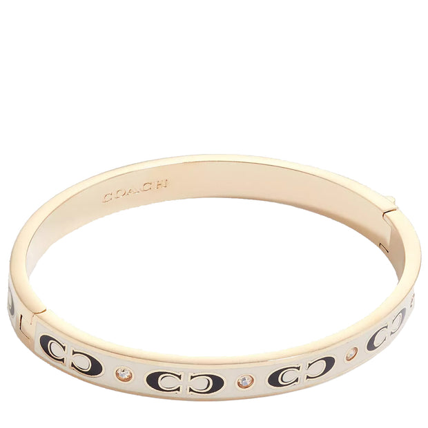 Buy Coach Signature Enamel Hinged Bangle in Gold/ White CI904 Online in Singapore | PinkOrchard.com
