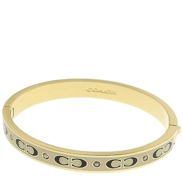 Buy Coach Signature Enamel Hinged Bangle in Gold/ White CI904 Online in Singapore | PinkOrchard.com