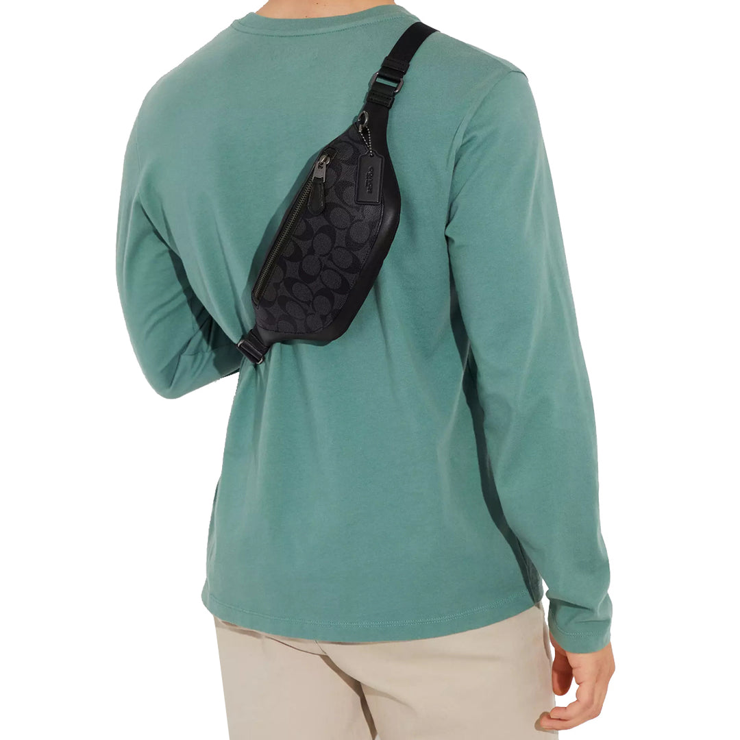 Buy Coach Warren Mini Belt Bag In Signature Canvas in Charcoal