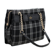 Kate Spade Primrose Hill Plaid Zippered Darcy Bag- Black