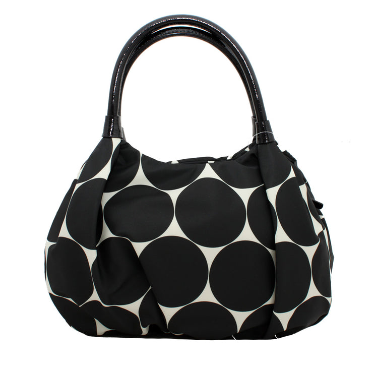 Kate Spade Deborah Dot Nylon Small Karen Bag- Black-Clotted Cream