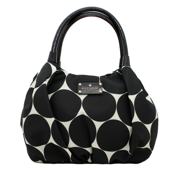 Kate Spade Deborah Dot Nylon Small Karen Bag- Black-Clotted Cream