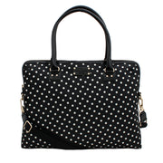 Kate Spade Spot Nylon Calista Laptop Bag- Black-Cream
