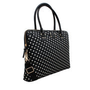 Kate Spade Spot Nylon Calista Laptop Bag- Black-Cream